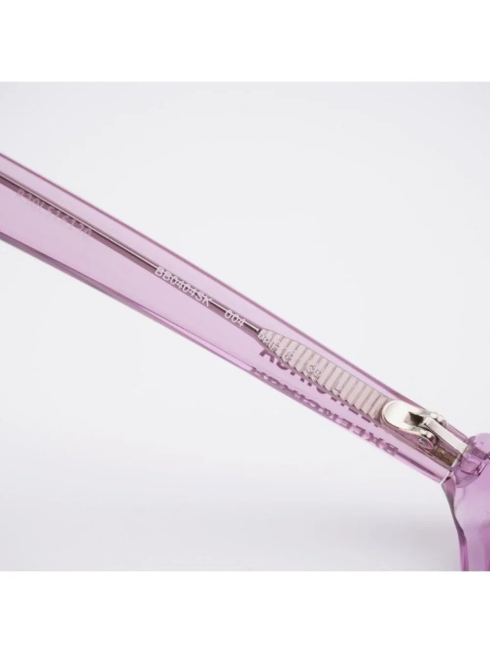 Balenciaga BB0404SK 004 Sunglasses Shiny Violet Cat Eye Frame, Violet Lenses